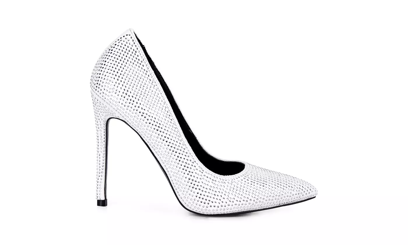 London Rag Alter Ego Heatseal Court Embellished Stiletto Heels