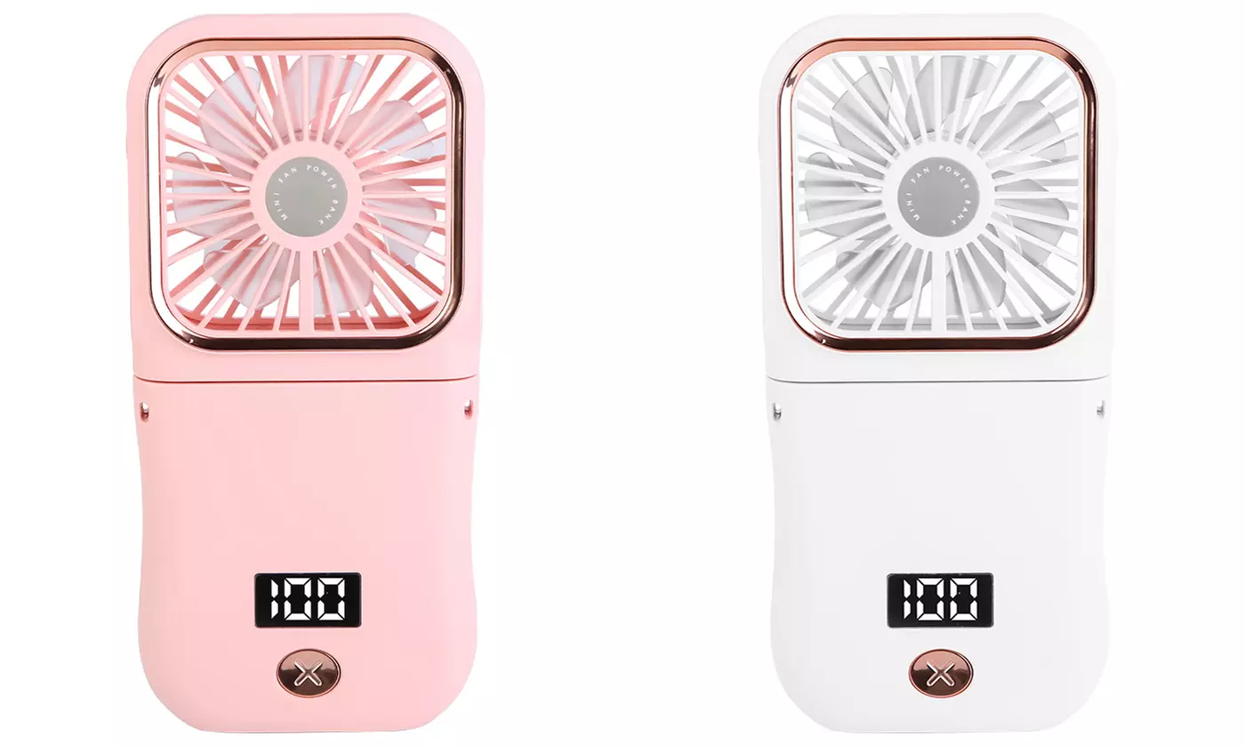 iMounTEK 5-In-1 Mini Handheld Fan Neck Fan Desk Fan Phone Holder Power Bank