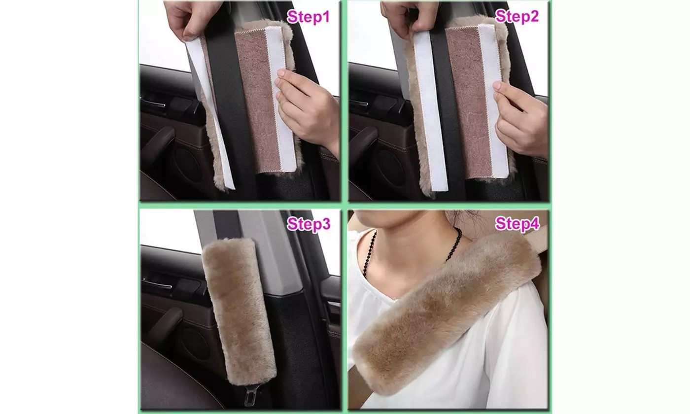Car Seat Straps Shoulder Pads Super Soft Plush Seat Belt Covers