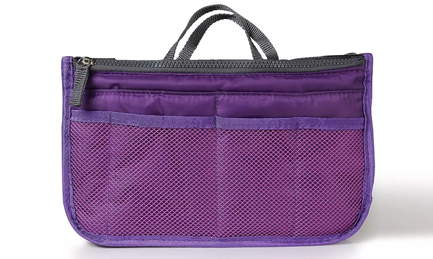 iMounTEK Large Travel Tote Handbag Insert Bag Purse Liner w/ Zippers