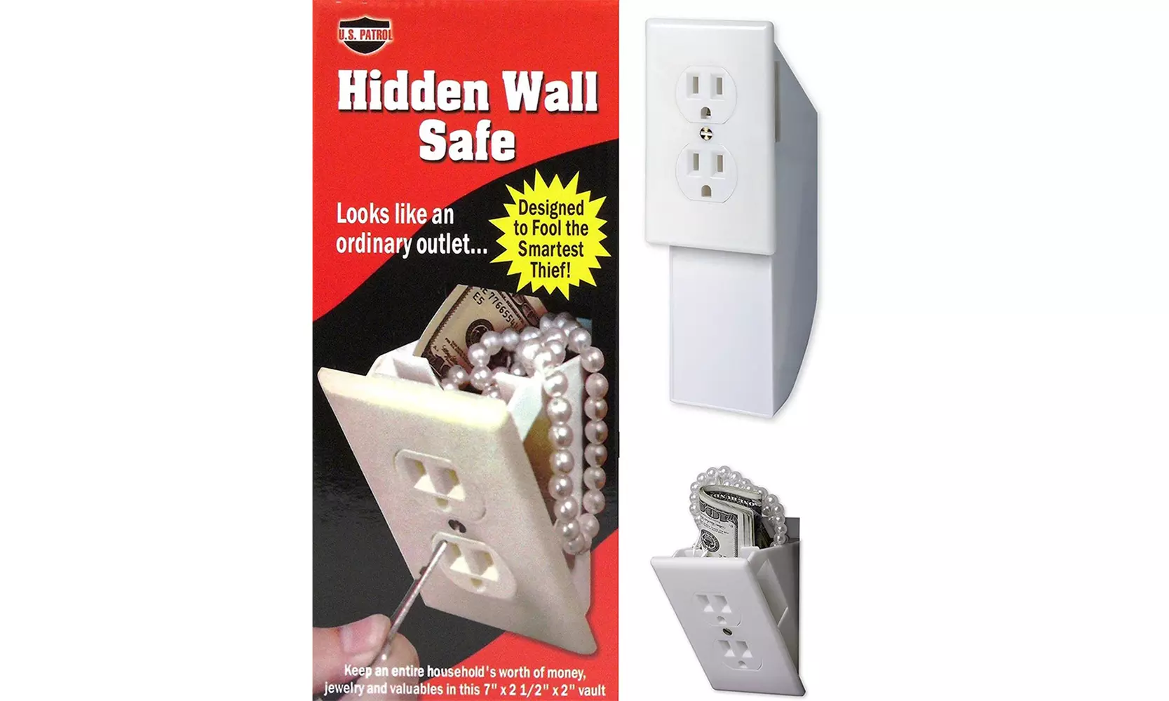 WYZworks Hidden Wall Safe Secret Stash Electrical Plug - Primary Image