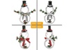 Lighted Christmas Snowman Shape Wreath Decoration for Front Door Wall Decor - Second Medium