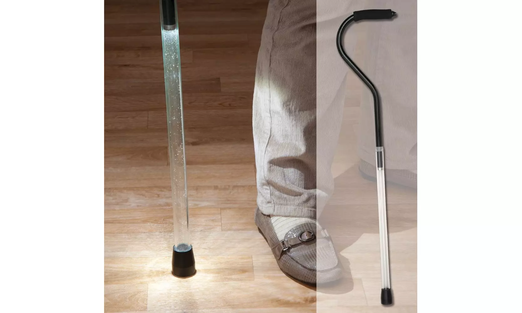 Handle Light Up Safety Pathlighter Adjustable Lighted Walking Cane - Primary Image