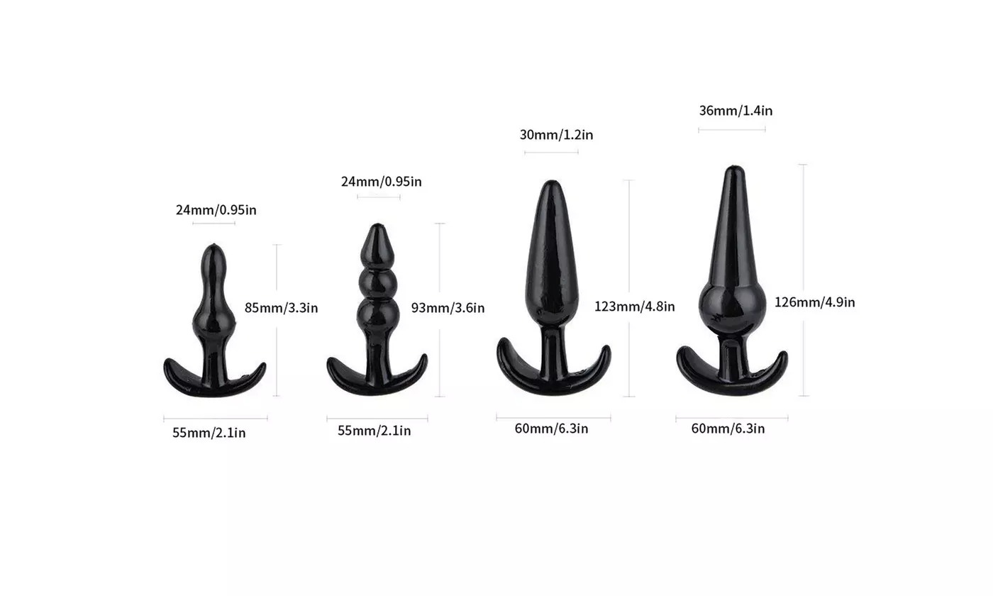 Beginners' Flexible Anal Plug Set (4-Piece) Adult Sex Toys Massager