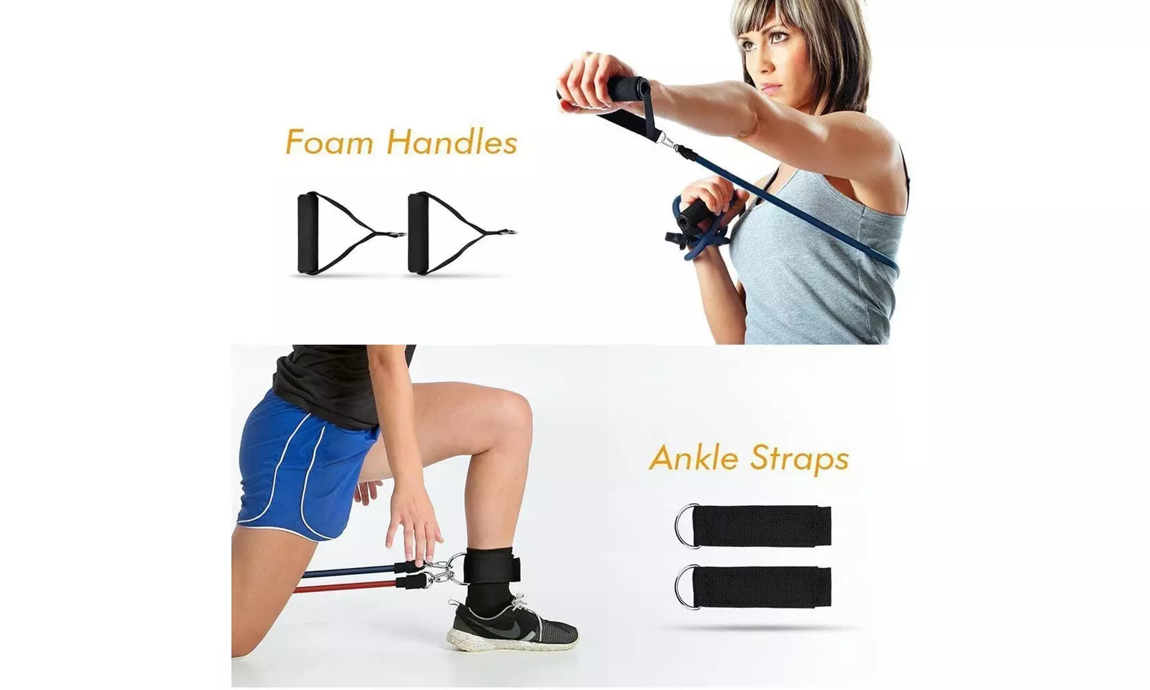 Resistance Bands Set for Home Workouts Physical Therapy - Exercise Band - Second Medium