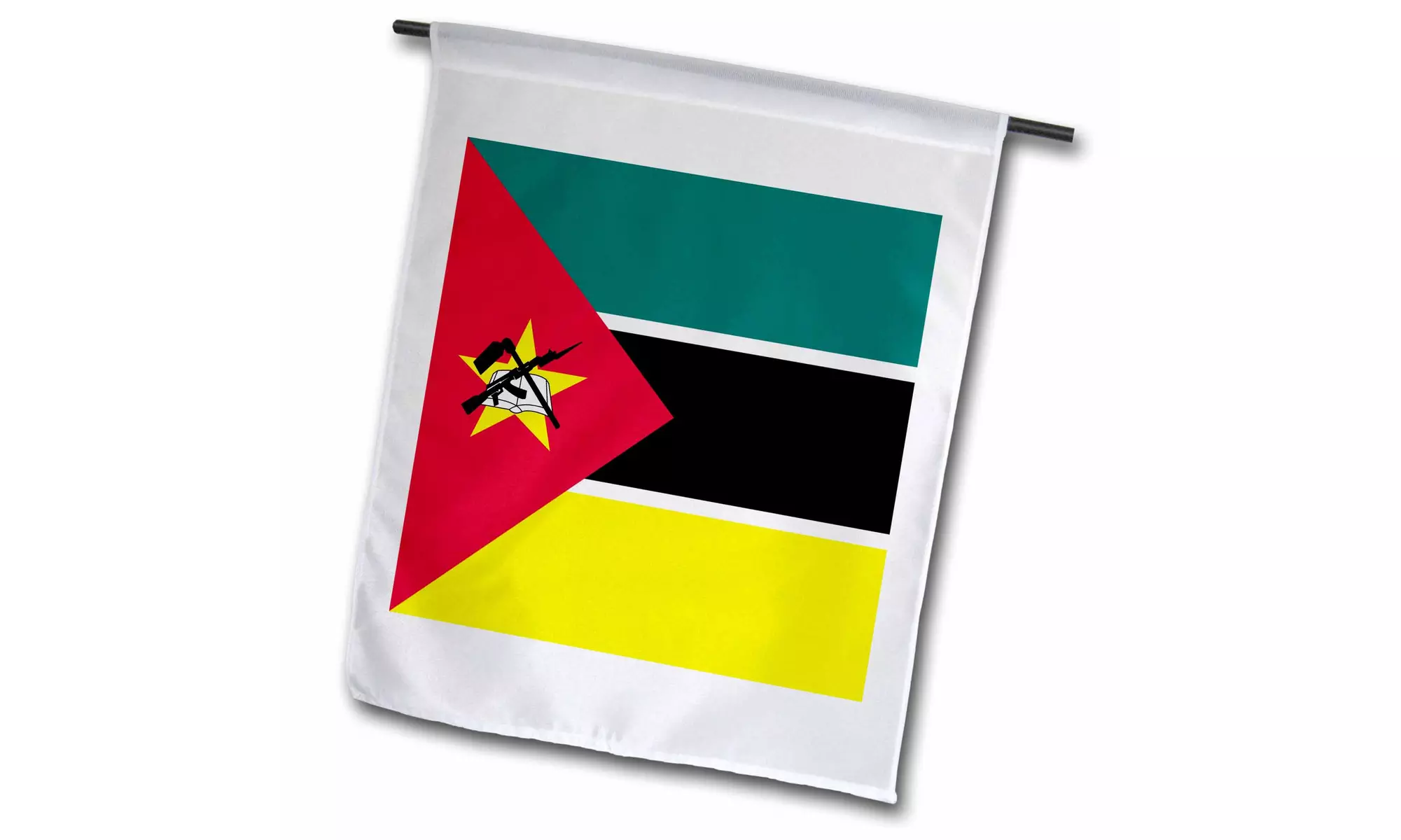 Garden Flag Flag of Mozambique - Mozambican green black yellow red AK-47 bayon - Primary Image