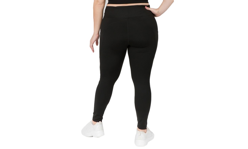 Image 7: Women's High Waist Tech Pocket Workout Leggings (Plus Size)