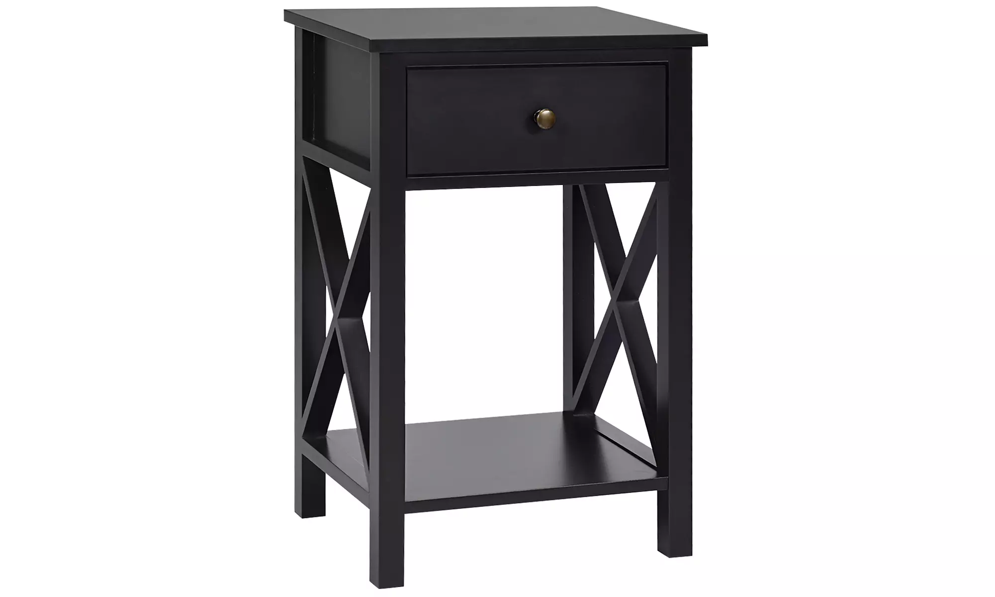Costway Nightstand Chair Side End Table with Drawer & Shelf Bedroom Furniture - Primary Image