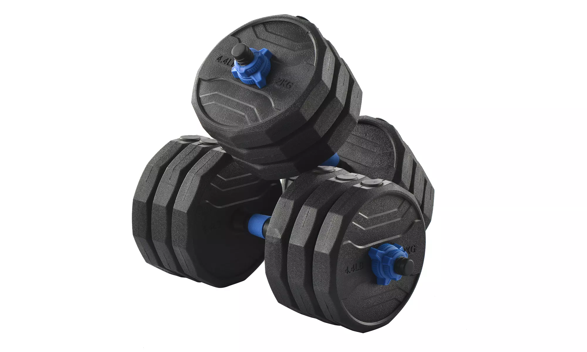 Adjustable Dumbbell Barbell Weight Pair TOTAL 58 LBS 2 in 1 Sets with Connector