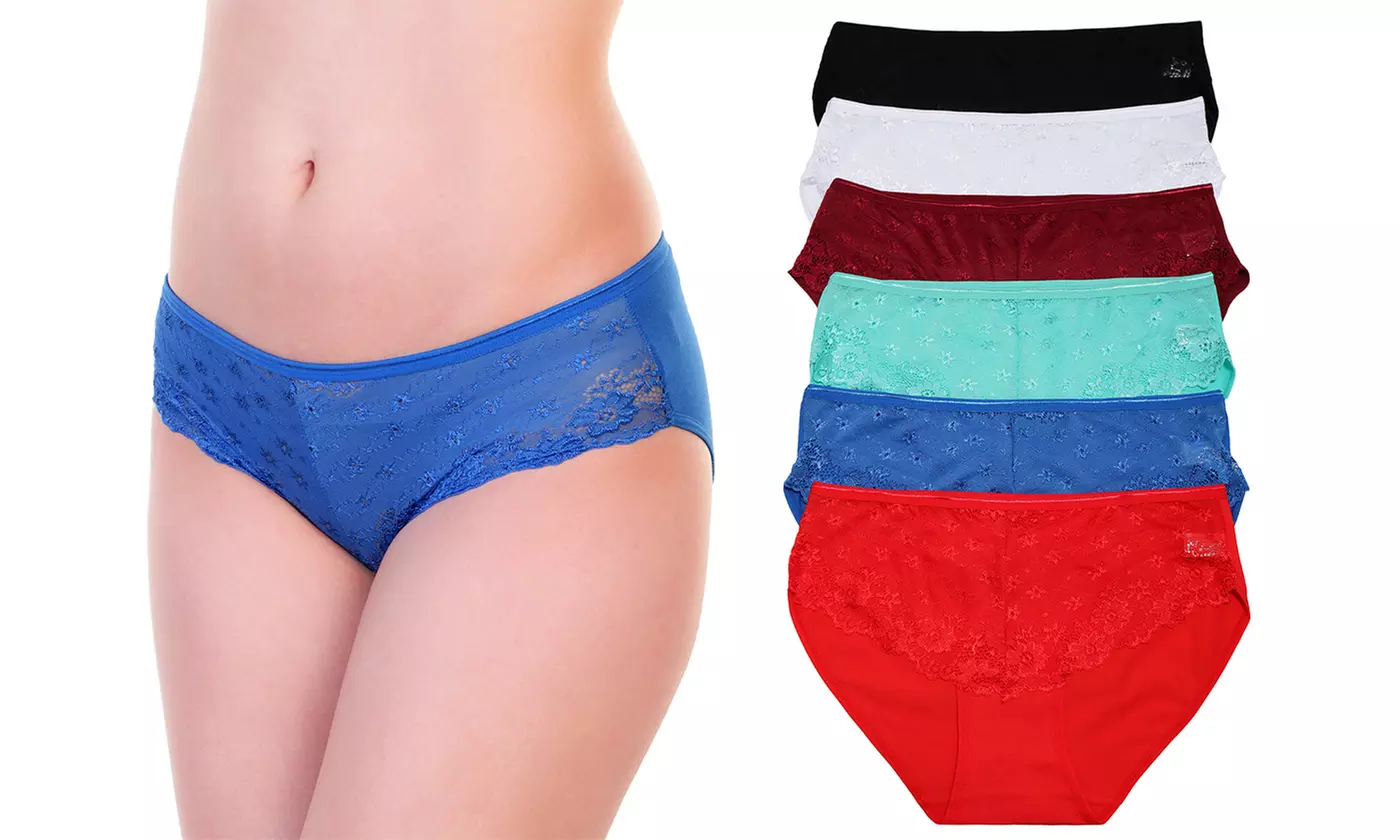 Angelina Six-Pack Cotton Hiphugger Panties for Women