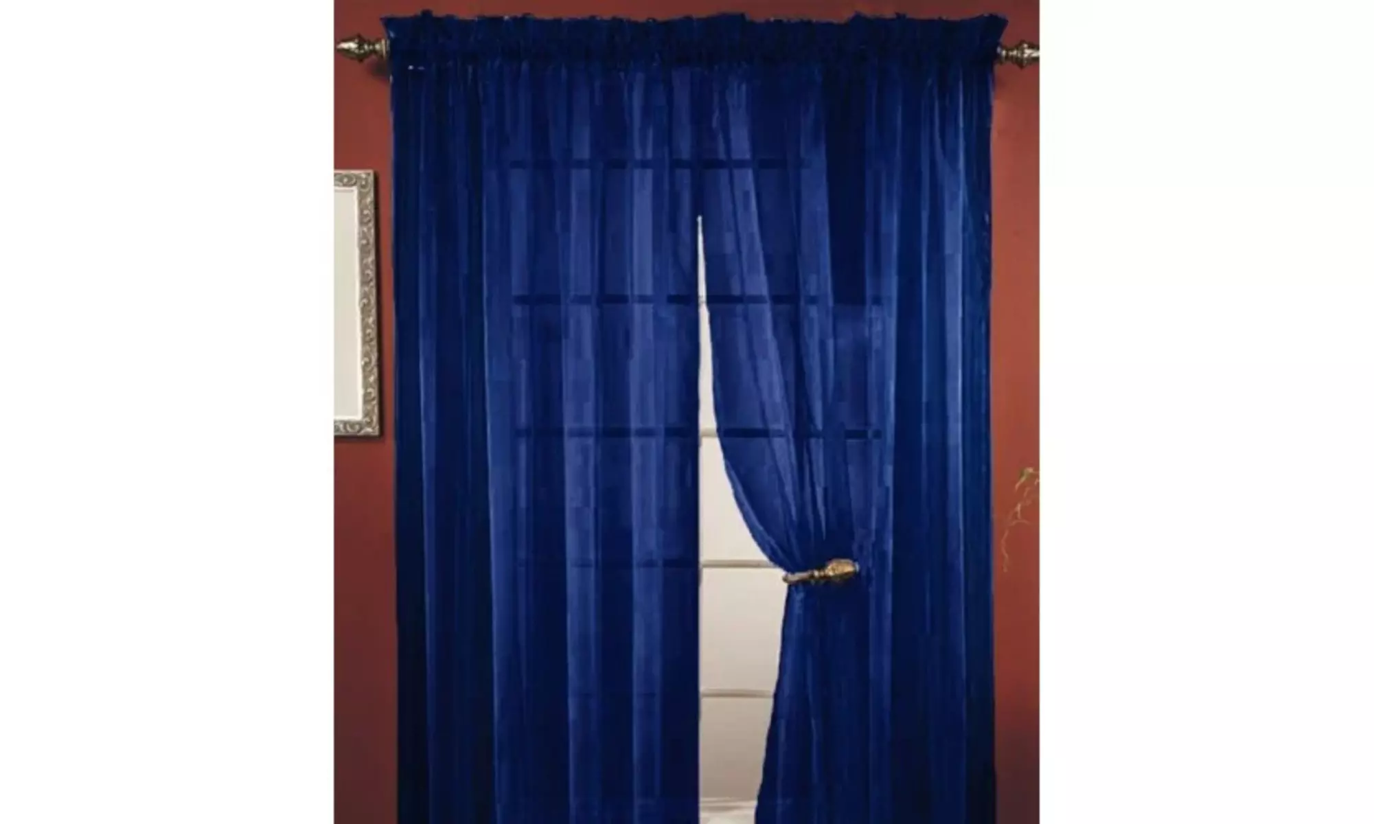 Lisa Sheer Curtains Voile Polyester Window Curtain Panel Grommet Top 55" X 84" 