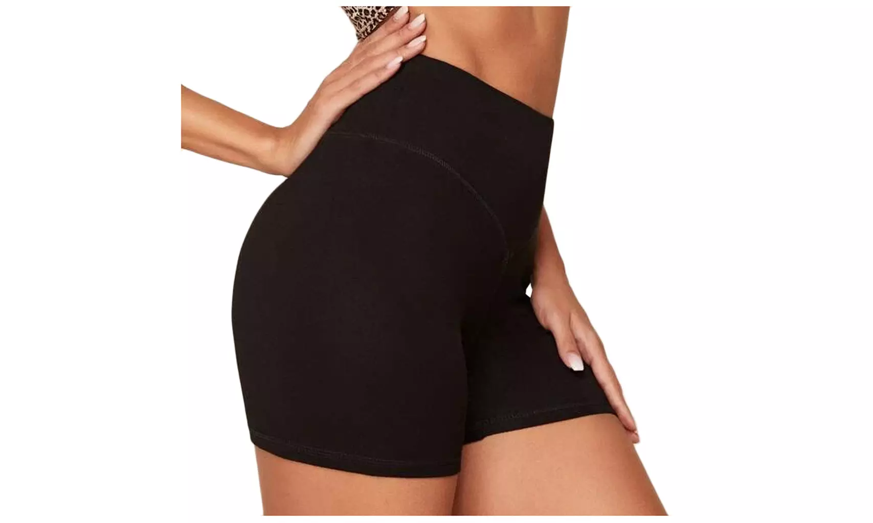 Women'S Black Girdle Shorts Leggings For Athleisure Yoga Pants - Primary Image