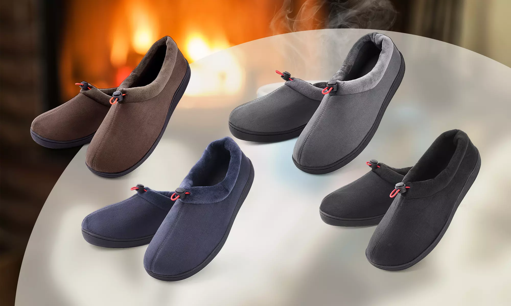 MKP Collection Men's Comfort Memory Foam Micro Suede Warm Slippers - Primary Image