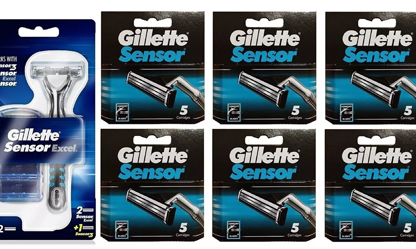 Gillette Sensor Excel Razor w/ 3 Cartridges   Gillette Sensor 5 Ct. Refill Blade - Primary Image