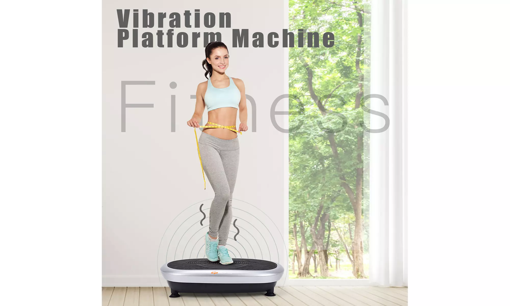 Goplus Mini Vibration Plate Whole Body Fitness Platform w/Loop Bands - Primary Image