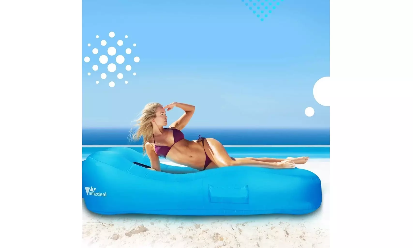 Portable Inflatable Lounger Air Sofa for Backyard Beach Camping Picnics - Primary Image