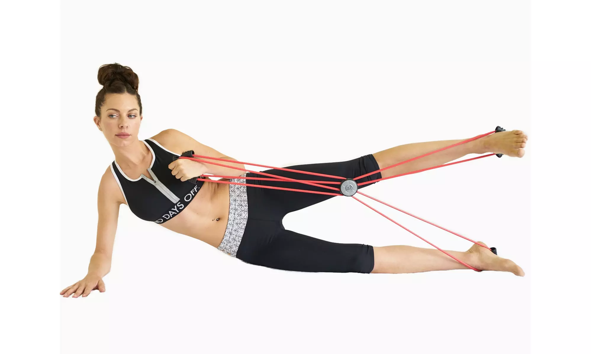 Core Cross Workout Pilates Reformer Exercise Resistance Cords Loop Tube Bands  - Second Medium