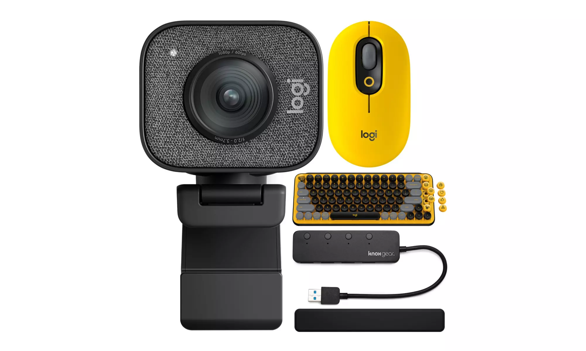 Logitech StreamCam Plus Webcam with Tripod (Graphite) with Keyboard Bundle - Primary Image