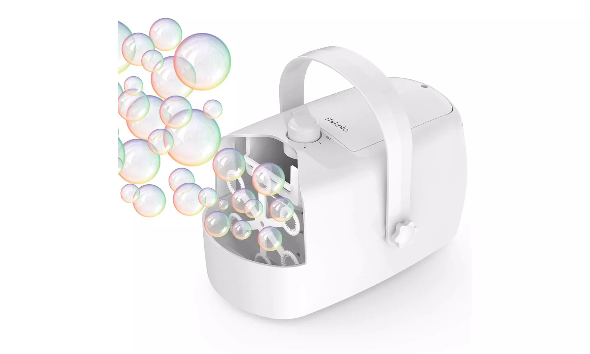iTeknic bubble machine, automatic bubble blower for outdoor / indoor use - Primary Image