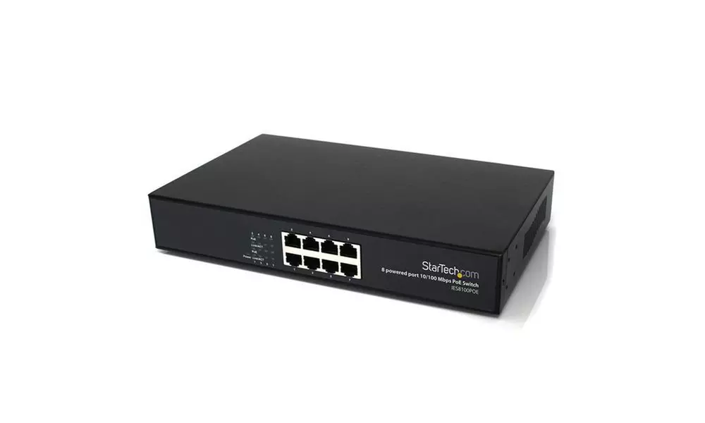 Startech IES8100POE 8 Port 10/100 PSE Industrial Power over Ethernet Switch - Primary Image
