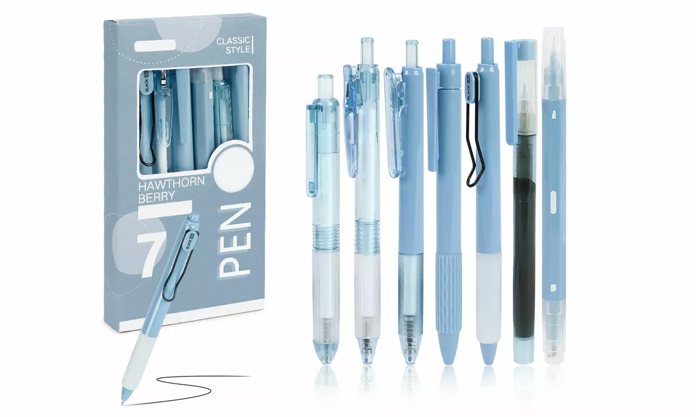 Pastel Gel Pens Set Cute Retractable 0.5mm Fine Point Smooth Writing Pens 7Pcs