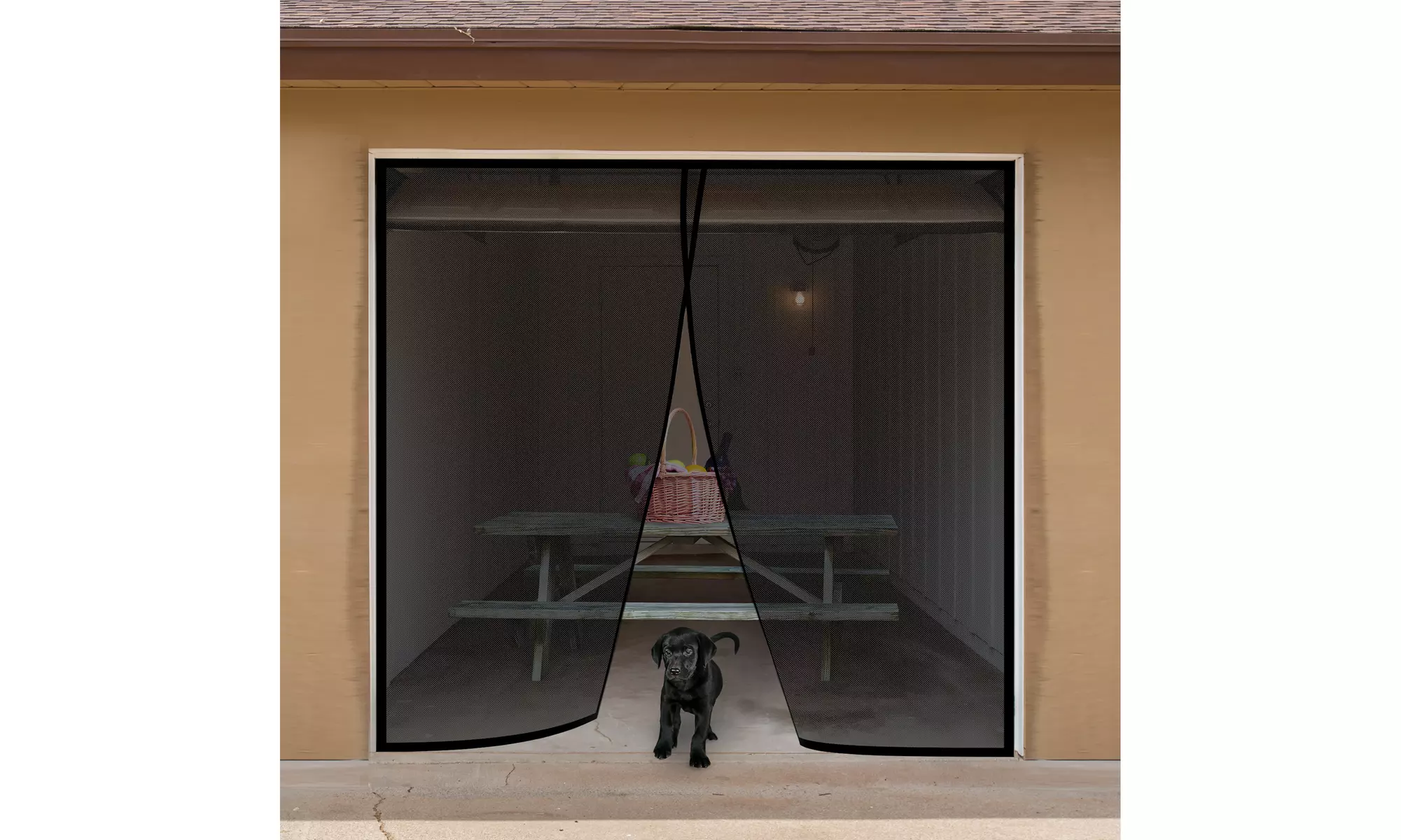 One Single Car Garage Door Screen Weighted Magnetic 9.5 x 7.5 Feet