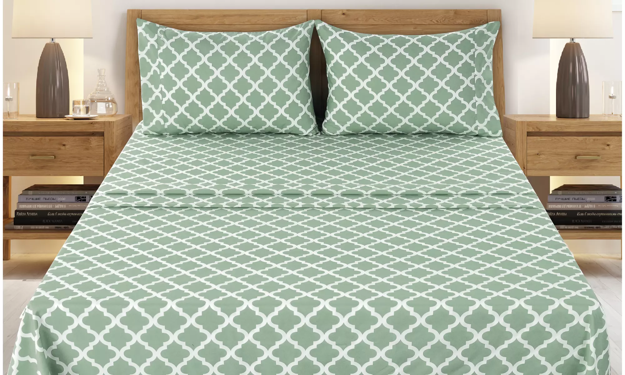 Quatrefoil 1800 Egyptian Quality Hypoallergenic Microfiber Sheet Set - Lux Decor