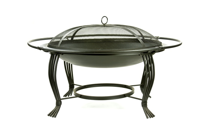 Steel Outdoor Fire Pit Wood Burning Metal Fire Pit With Screen