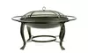 Steel Outdoor Fire Pit - Wood Burning Metal Fire Pit with Screen Cover