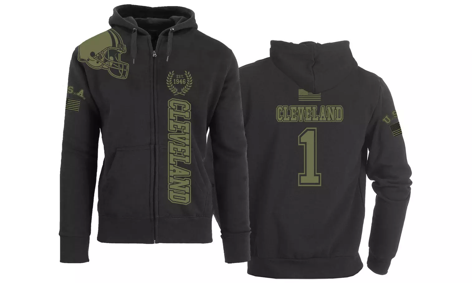 Men's Football Salute Zip Up Hoodie (S-2XL)