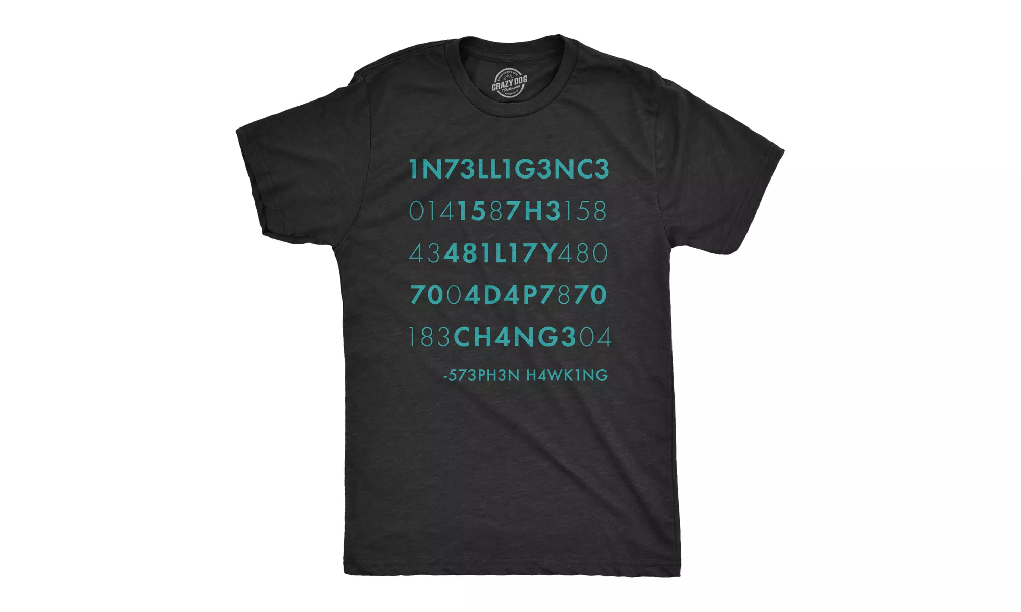Mens Intelligence Is The Ability To Adapt To Change Tshirt Funny Stephen Hawking - Primary Image