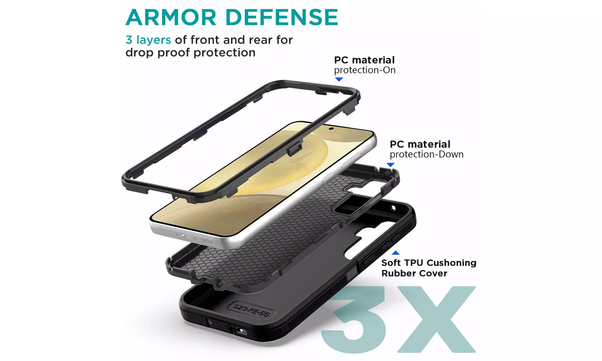 For Samsung Galaxy S24 Plus Case Heavy Duty Shockproof Hybrid Rubber Cover
