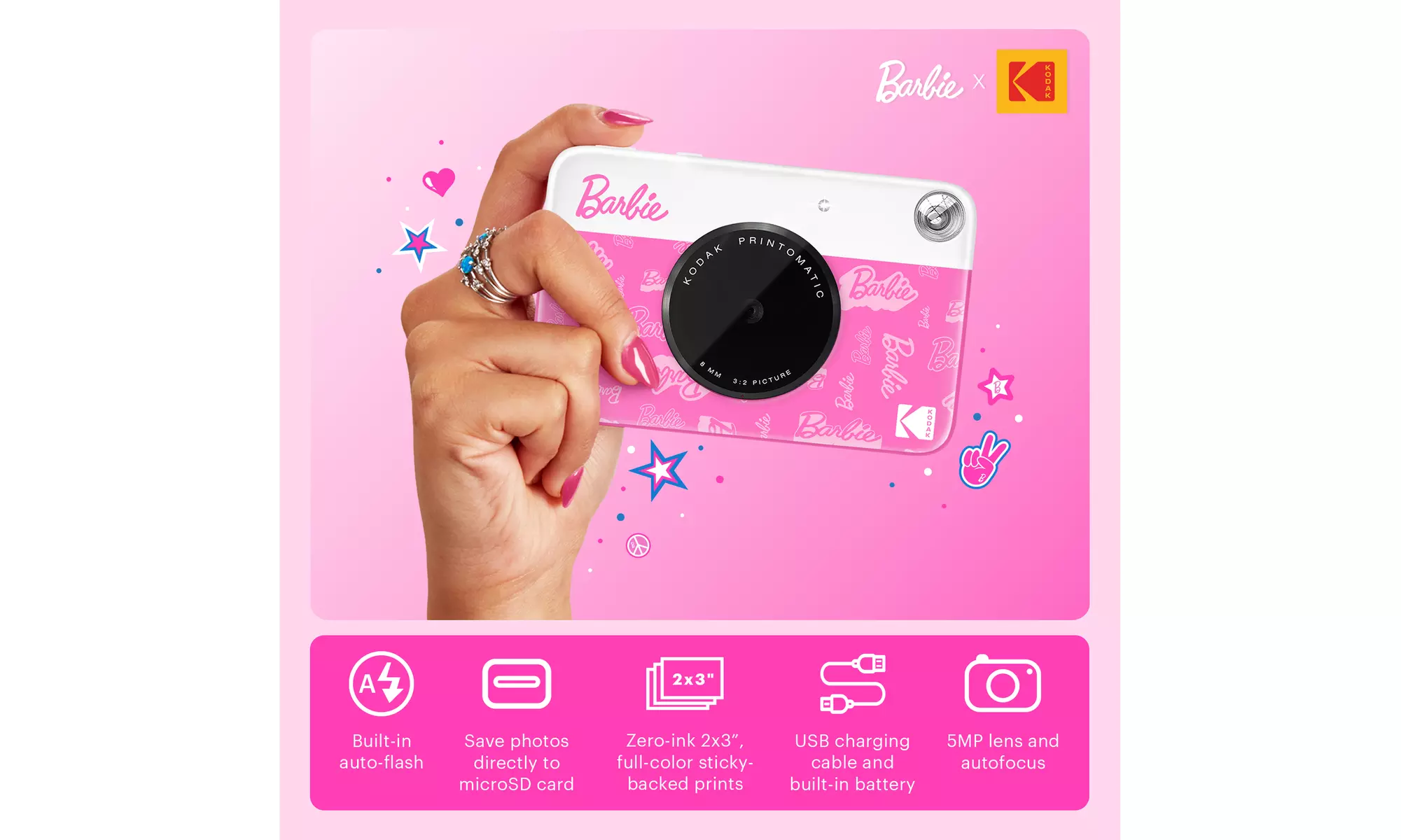 Barbie x Kodak Printomatic 2"x3" Instant Print Camera