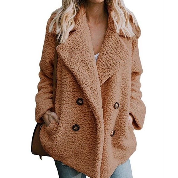 women's sherpa pea coat