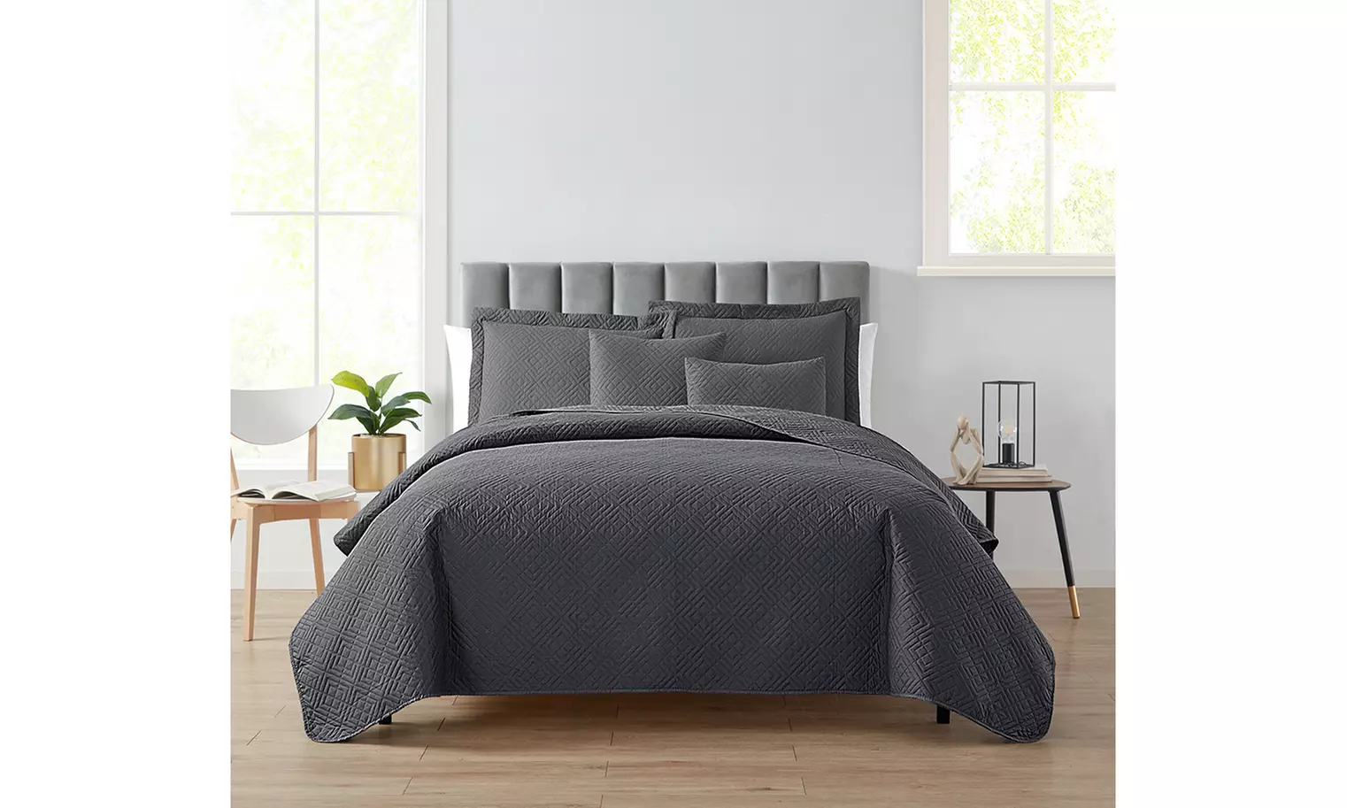 Clara Clark Bedspread Quilt Set - Embossed Pinsonic Lightweight Coverlet Set