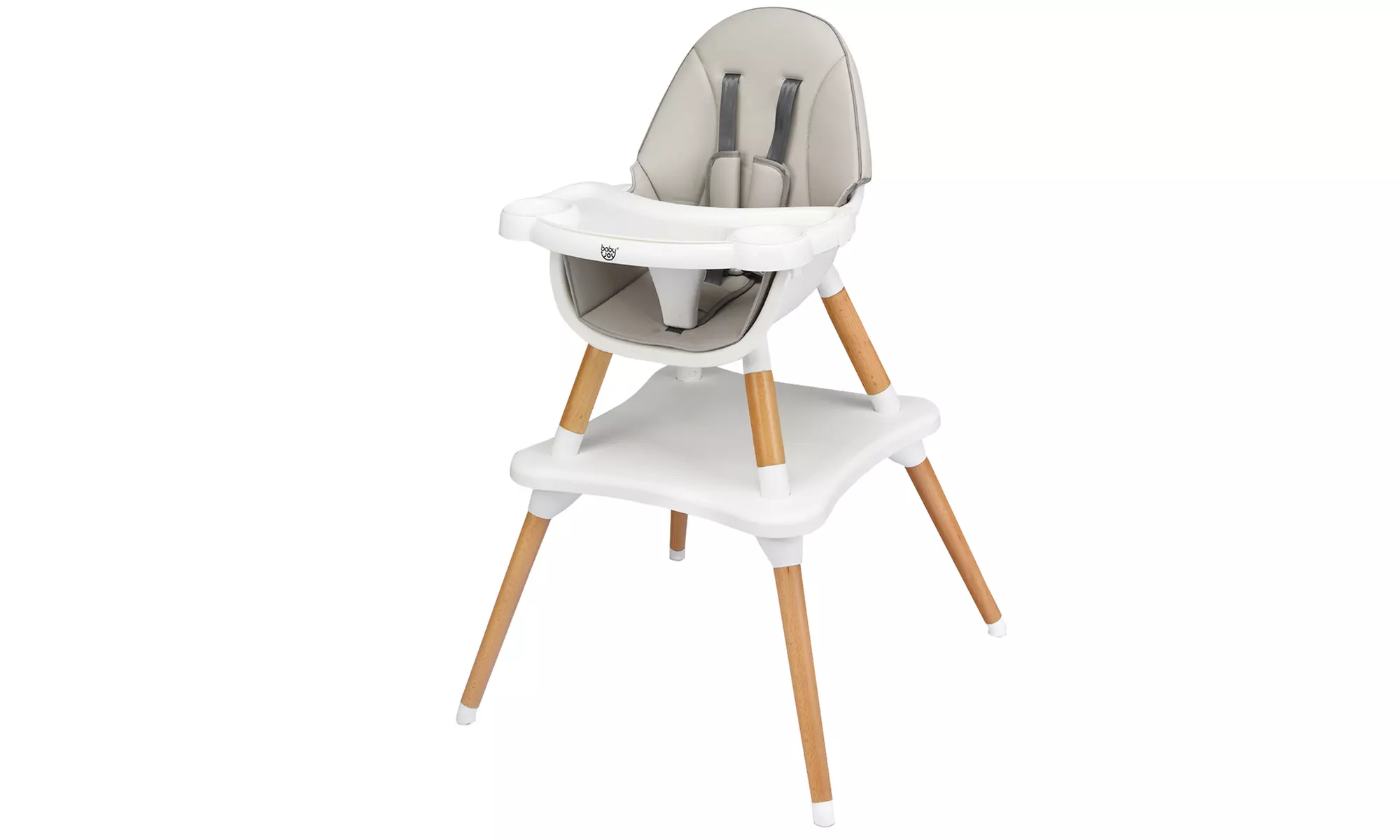 5-in-1 Baby High Chair Infant Wooden Convertible Chair w/5-Point Seat Belt - Primary Image