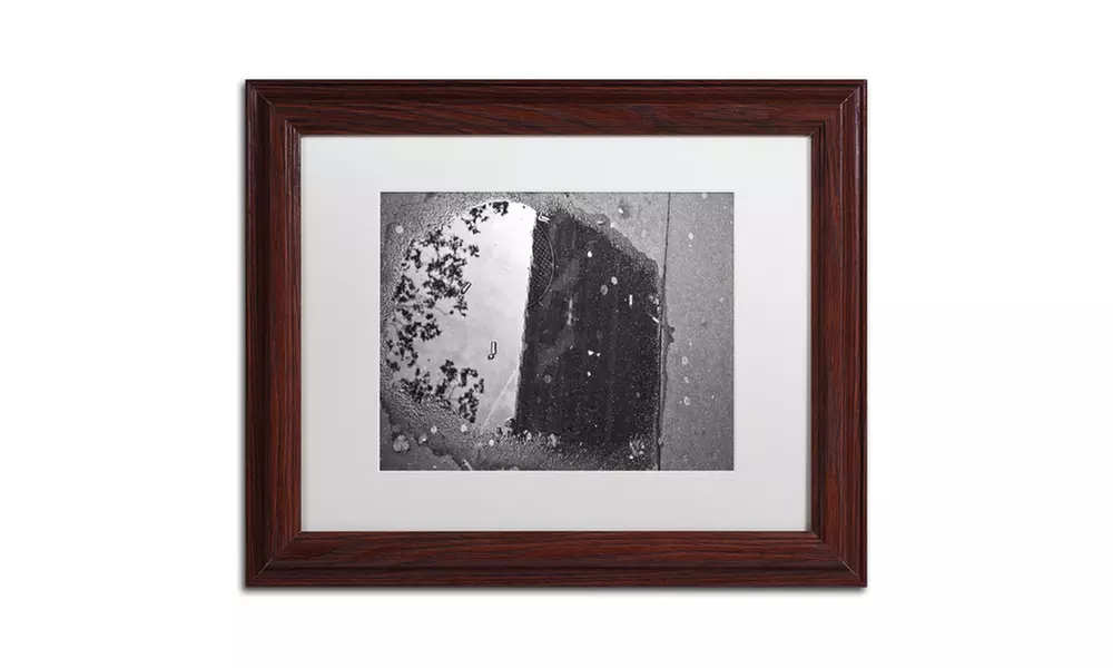 Yale Gurney 'Butts Building Reflection' Matted Wood Framed Art - Primary Image