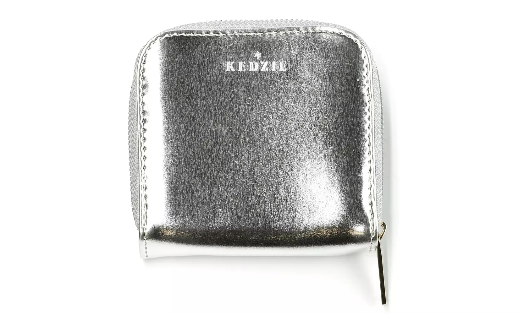 Women's Metallic Snap Wallet with 8 Card Slots and Zippered Compartment - Second Medium