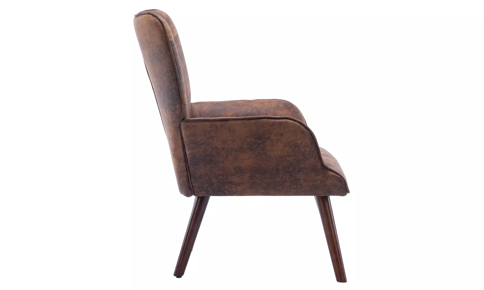 Modern Accent Chair Home Office Mid-Back Support Arm Chair Brown Finish - Second Medium