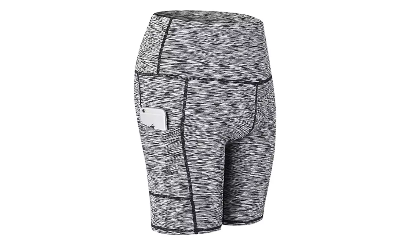 Women's High Waist Biker Shorts  with Phone Pocket