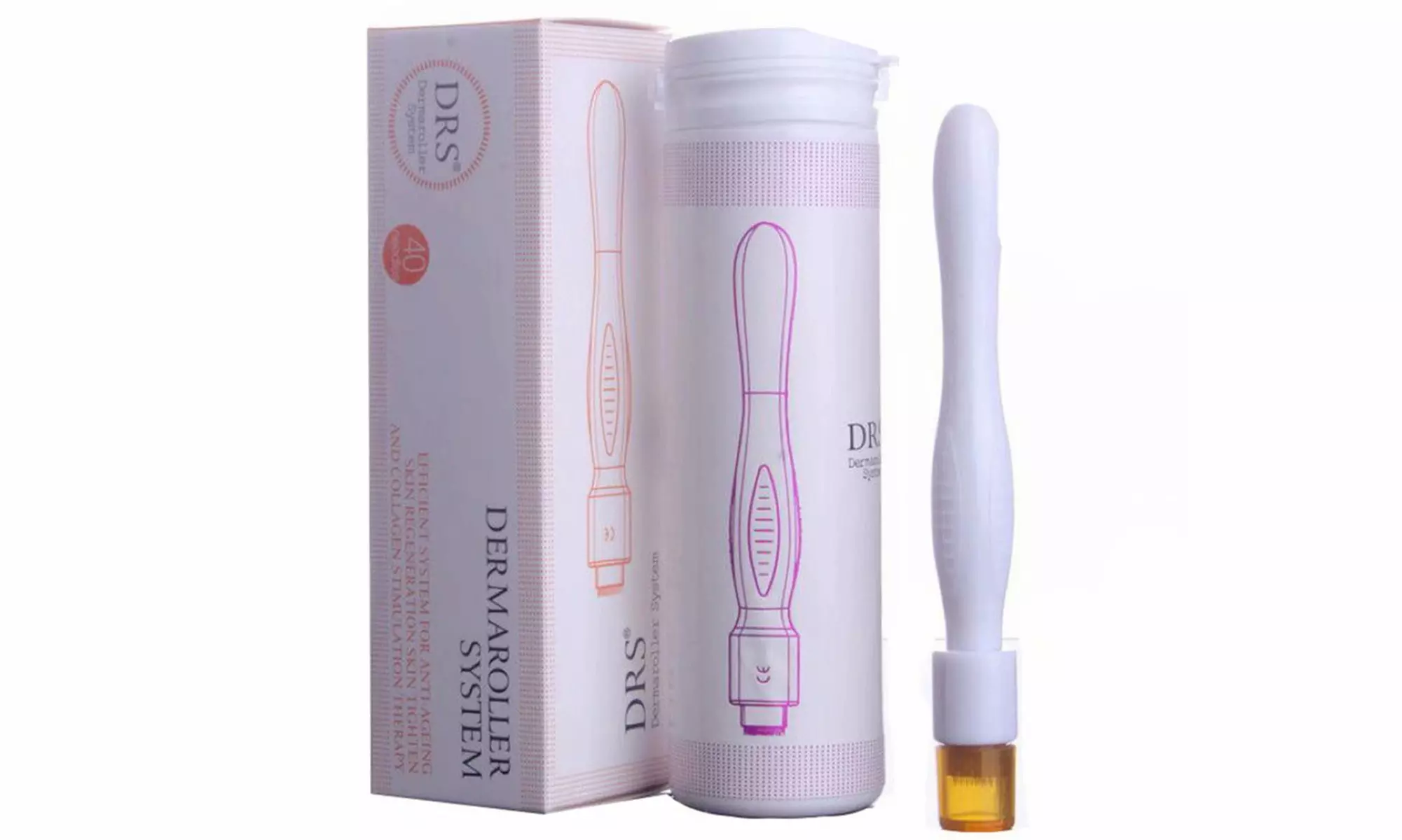0.5-3.0mm Titanium Micro 40Needles Derma Roller Stamp For Face Acne Scar Freckle - Primary Image
