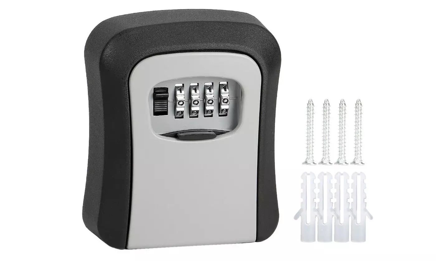 4-Digit Combination Key Lock Box Wall Mount Safe Security Storage Case