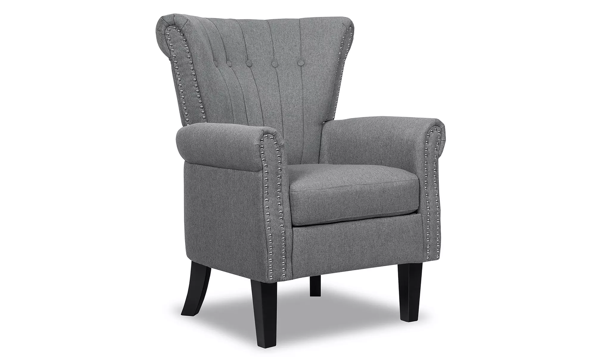 Costway Modern Tufted Upholstered Single Sofa w/ Rubber Wood Legs 3 colors - Primary Image