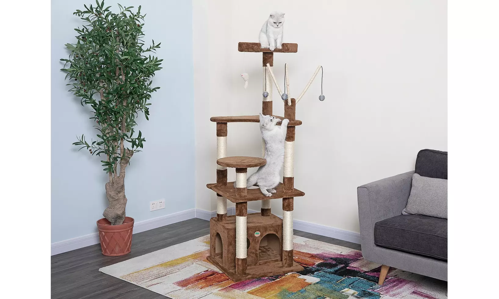 Go Pet Club Cat Trees with Dangling Toys - Primary Image