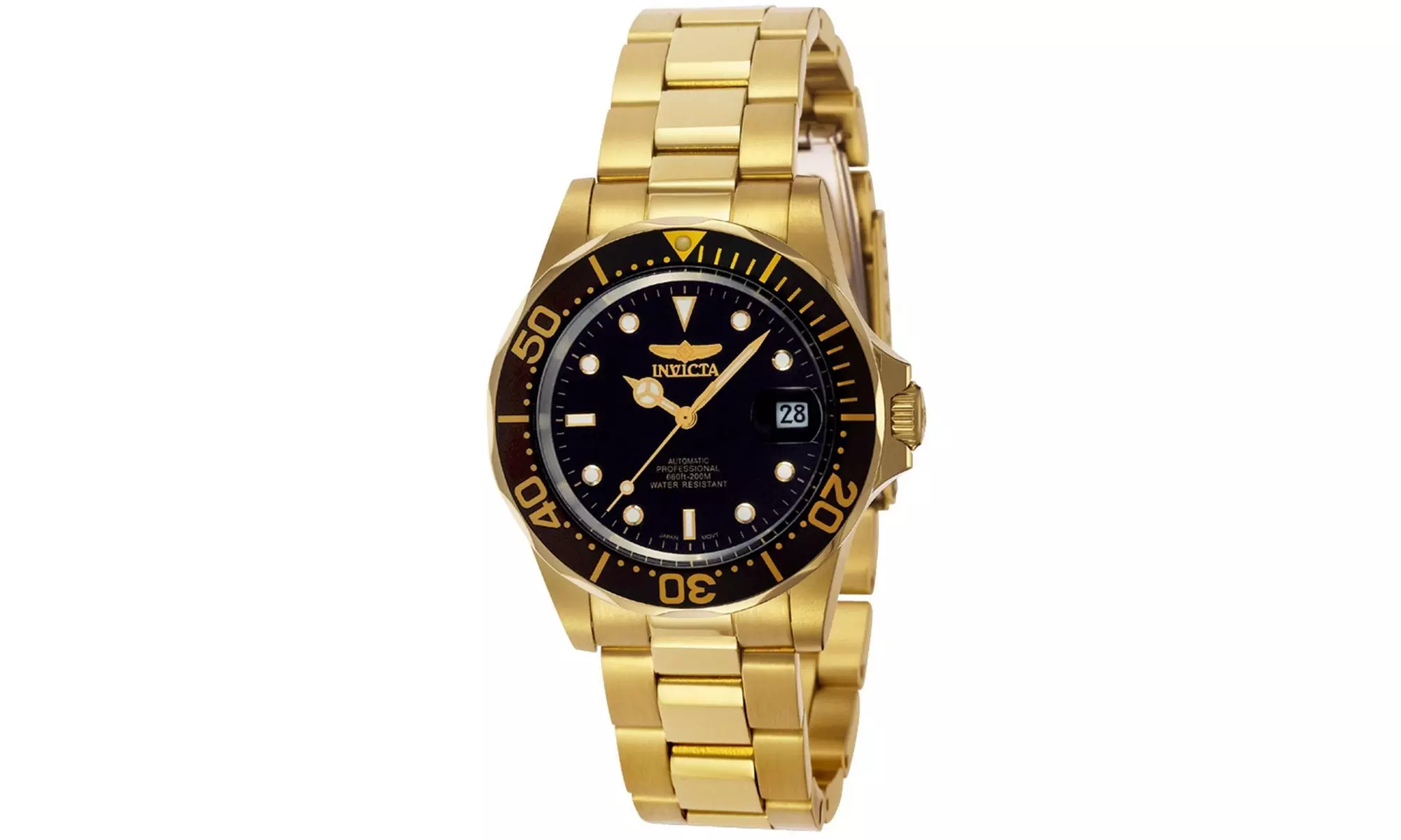 Invicta 8929 Men's Pro Diver Gold Tone Automatic Black Dial Dive Watch - Primary Image