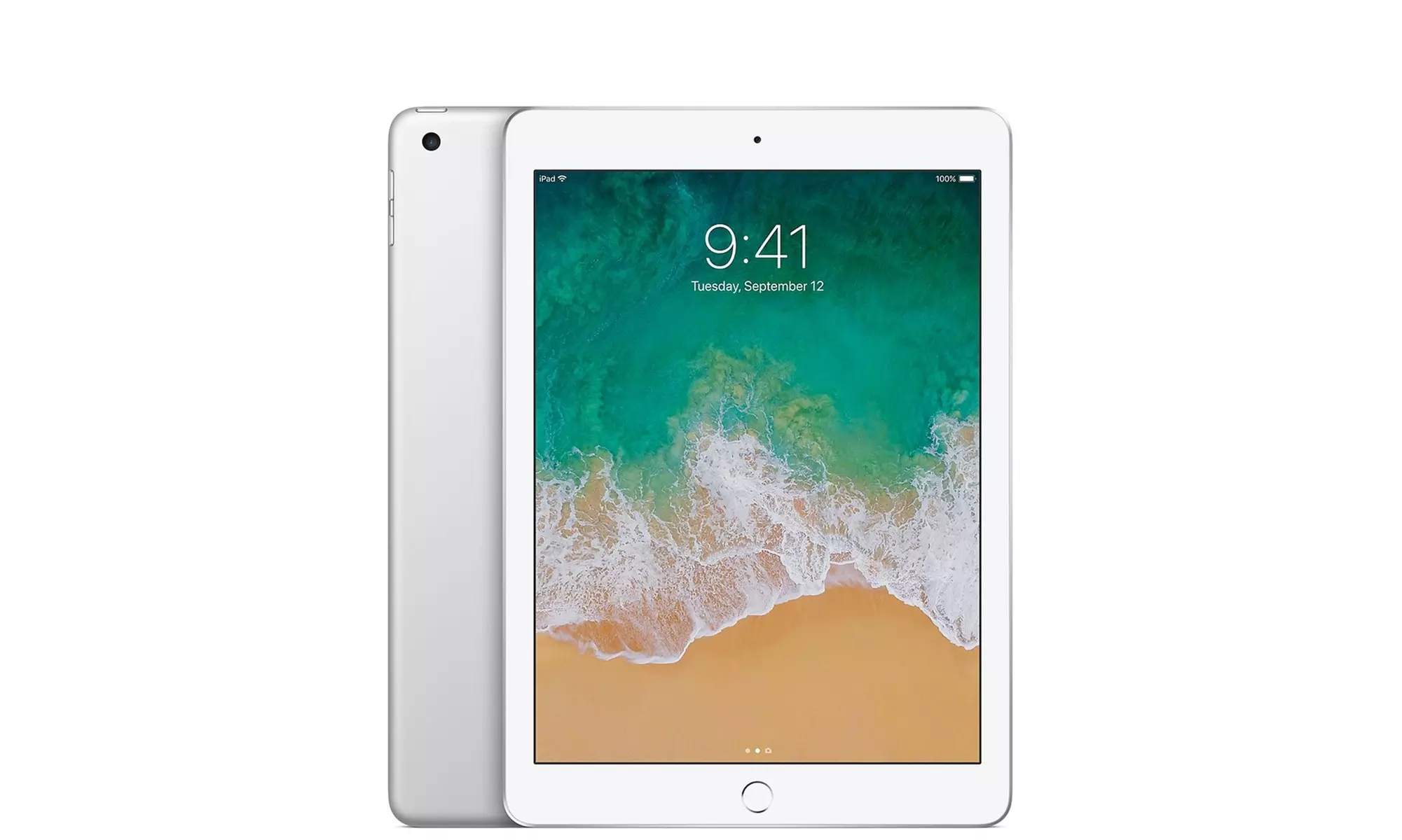 Apple iPad 5, MP2J2LL/A, 9.7"/A9/128GB, Silver/White (Scratch and Dent) - Primary Image