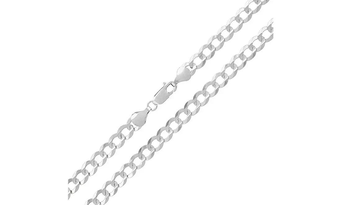 925 Sterling Silver Italian Curb Link Chain Necklace - Primary Image