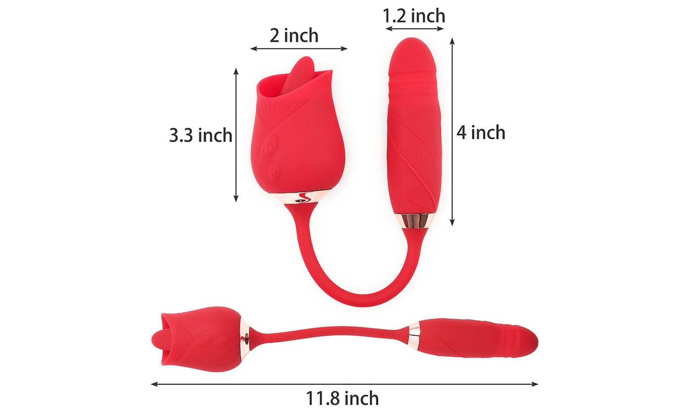 10 Speed Rose G-spot Vibrator Clit Sucker Nipple Licking Sucking Dildo