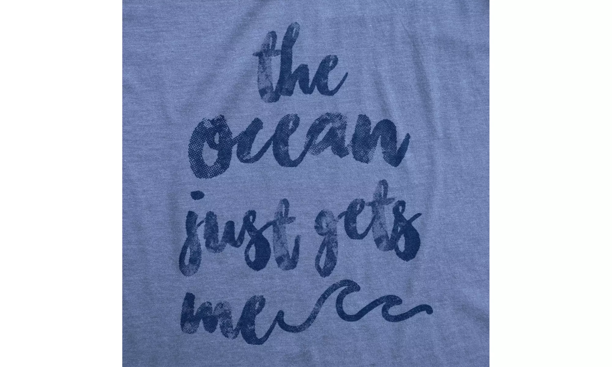 Womens The Ocean Just Gets Me Tshirt Funny Beach Vacation Tee - Second Medium