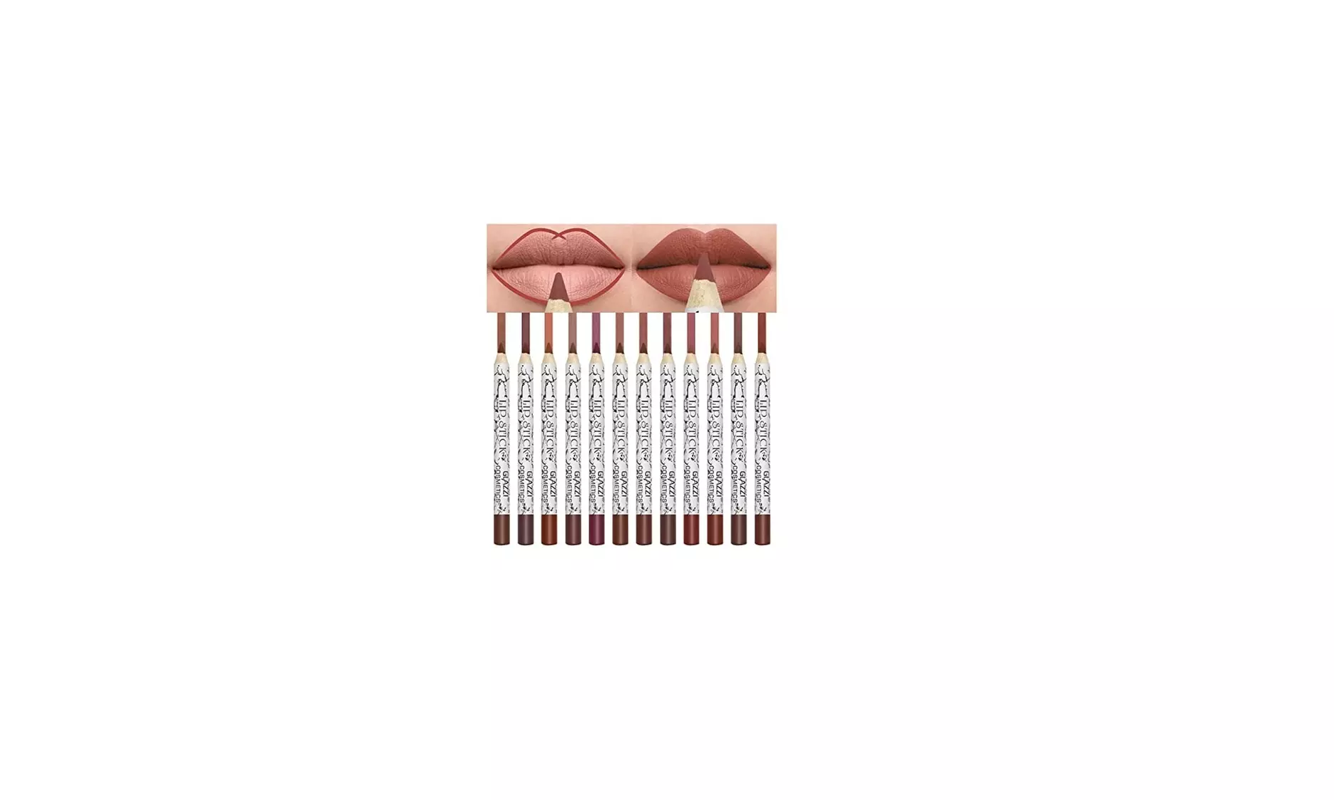 Lip Liner Pencil Set,12 Color Matt Smooth Waterproof lip pencil set - Primary Image